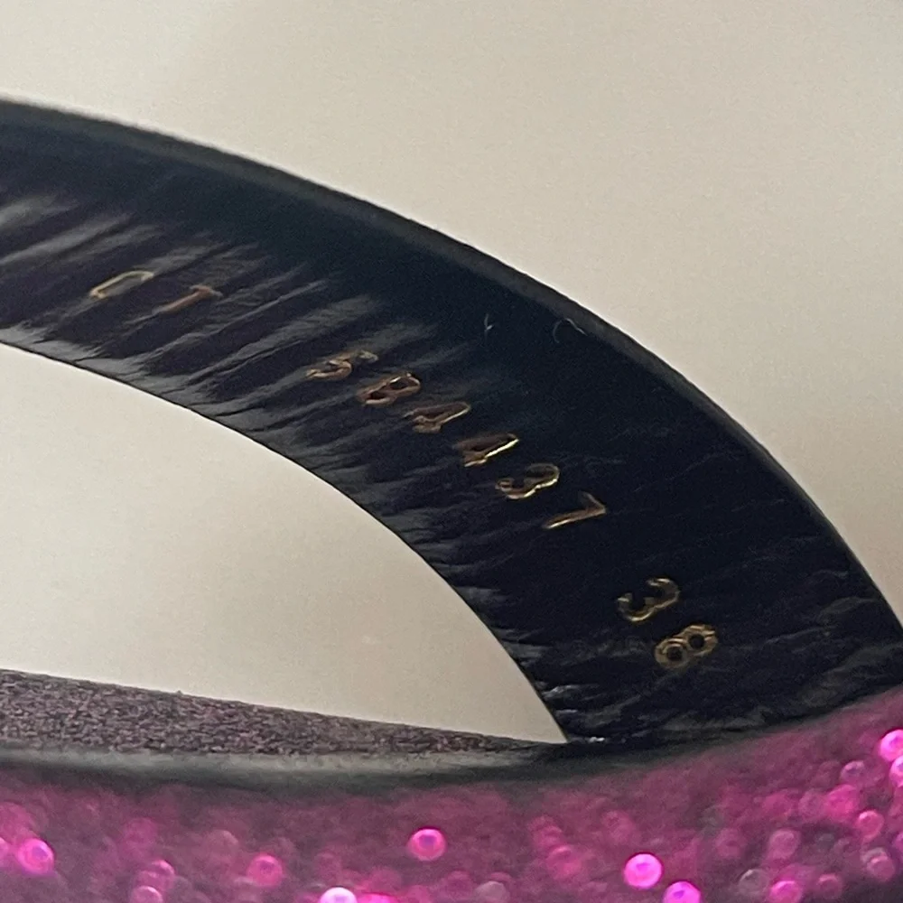 AUTHENTIC SAINT LAURENT GLITTER HEELS - Picture 12 of 12